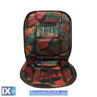 Πλατοκάθισμα Αυτοκινήτου Δέρμα Καφέ-Εμπριμέ 1 Τεμάχιο