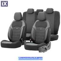 Καλύμματα Αυτοκινήτου Otom Nova Universal Ύφασμα Jacquard / Δερματίνη Σετ Εμπρός / Πίσω Μαύρο NOV-3301 11 Τεμάχια