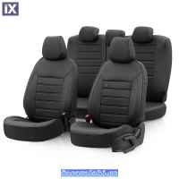Καλύμματα Αυτοκινήτου Otom Premium Design Universal Full Δερματίνη Σετ Εμπρός / Πίσω Μαύρο PRM-101 11 Τεμάχια