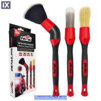 Πινέλα Καθαρισμού Με Προσαρμογέα Γωνίας Κόκκινα Detailing Pro Feral 3 Τεμάχια