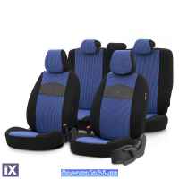 Καλύμματα Αυτοκινήτου Otom Smart Design Universal Ύφασμα / Δερματίνη Σετ Εμπρός / Πίσω Μαύρο / Μπλε SLTSMT104-NZ 11 Τεμαχίων