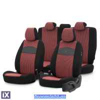Καλύμματα Αυτοκινήτου Otom Smart Design Universal Ύφασμα / Δερματίνη Σετ Εμπρός / Πίσω Μαύρο / Κόκκινο SLTSMT103-NZ 11 Τεμαχίων