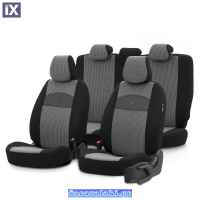 Καλύμματα Αυτοκινήτου Otom Smart Design Universal Ύφασμα / Δερματίνη Σετ Εμπρός / Πίσω Μαύρο / Γκρι SLTSMT102-NZ 11 Τεμαχίων