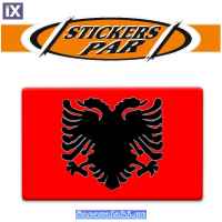 Αυτοκόλλητη Αλβανική Σημαία Σμάλτο 7x4.5cm 1Τμχ