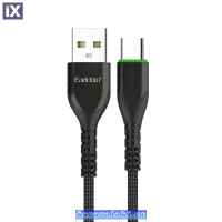 EARLDOM Καλώδιο USB Φόρτισης Και Μεταφοράς Δεδομένων Για Type-C 2.4A EC-125C Μαύρο