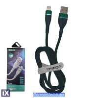 Καλώδιο USB Φόρτισης Και Μεταφοράς Δεδομένων Για Iphone Πράσινο CA-8182 5.1A 1m 1 Τεμάχιο