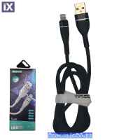 Καλώδιο USB Φόρτισης Και Μεταφοράς Δεδομένων Για Iphone Μαύρο CA-8182 5.1A 1m 1 Τεμάχιο
