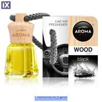Αρωματικό Αυτοκινήτου Κρεμαστό Μπουκαλάκι Με Ξύλινο Καπάκι Aroma 4ml Με Άρωμα Black