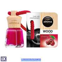 Αρωματικό Αυτοκινήτου Κρεμαστό Μπουκαλάκι Με Ξύλινο Καπάκι Aroma 4ml Με Άρωμα Cherry